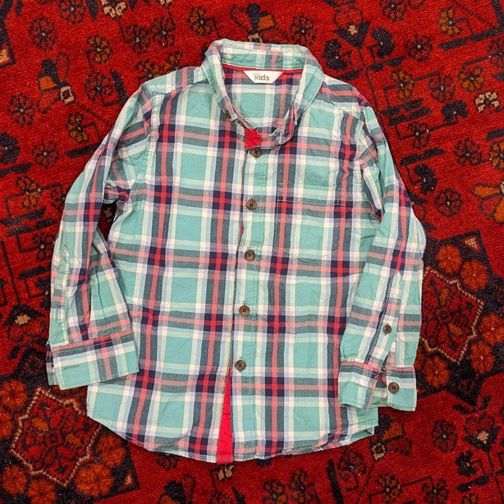 M&Co (British Brand) Cotton Long Sleeve Button Down - 3-4y